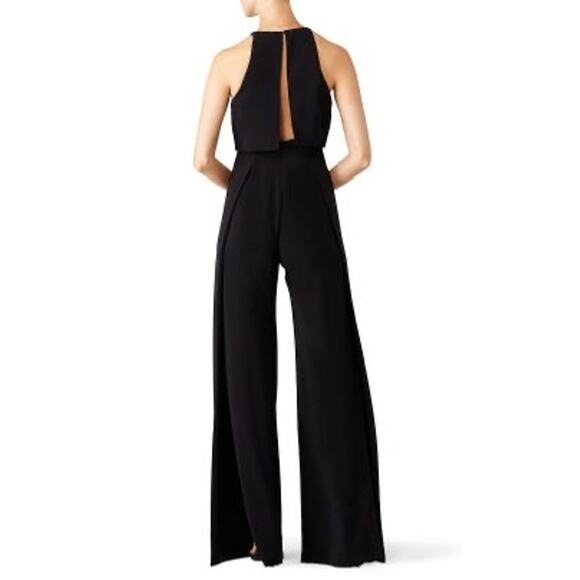 JILL STUART Black Popover Jumpsuit Sleeveless Crewneck Wide Leg Jumpsuit Size 4 - Picture 2 of 13